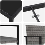 Conjunto de Comedor de Jardín 9 pcs Gris