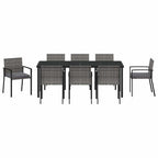Conjunto de Comedor de Jardín 9 pcs Gris