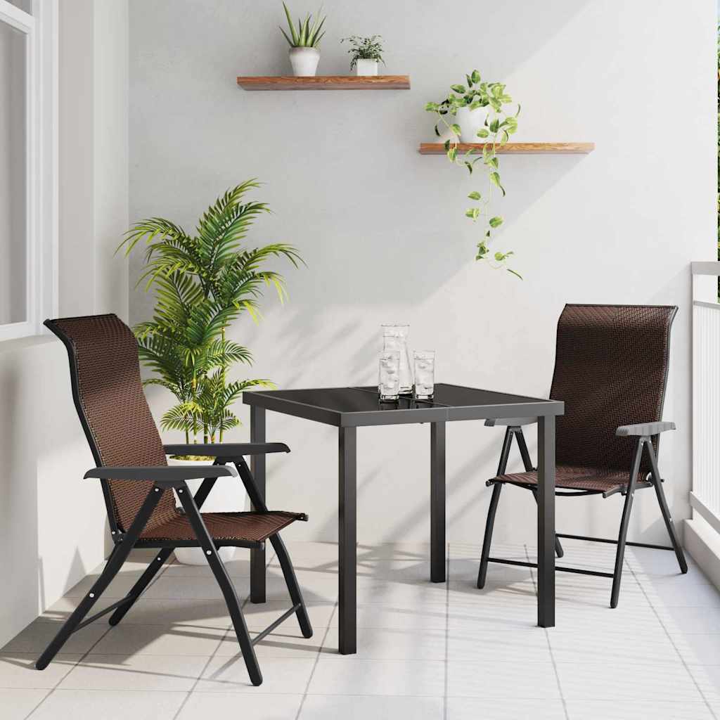 Conjunto de Comedor de Jardín 3 pcs Marrón