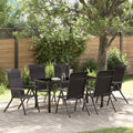 Conjunto de Comedor de Jardín 7 pcs Negro Café