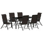 Conjunto de Comedor de Jardín 7 pcs Negro Café