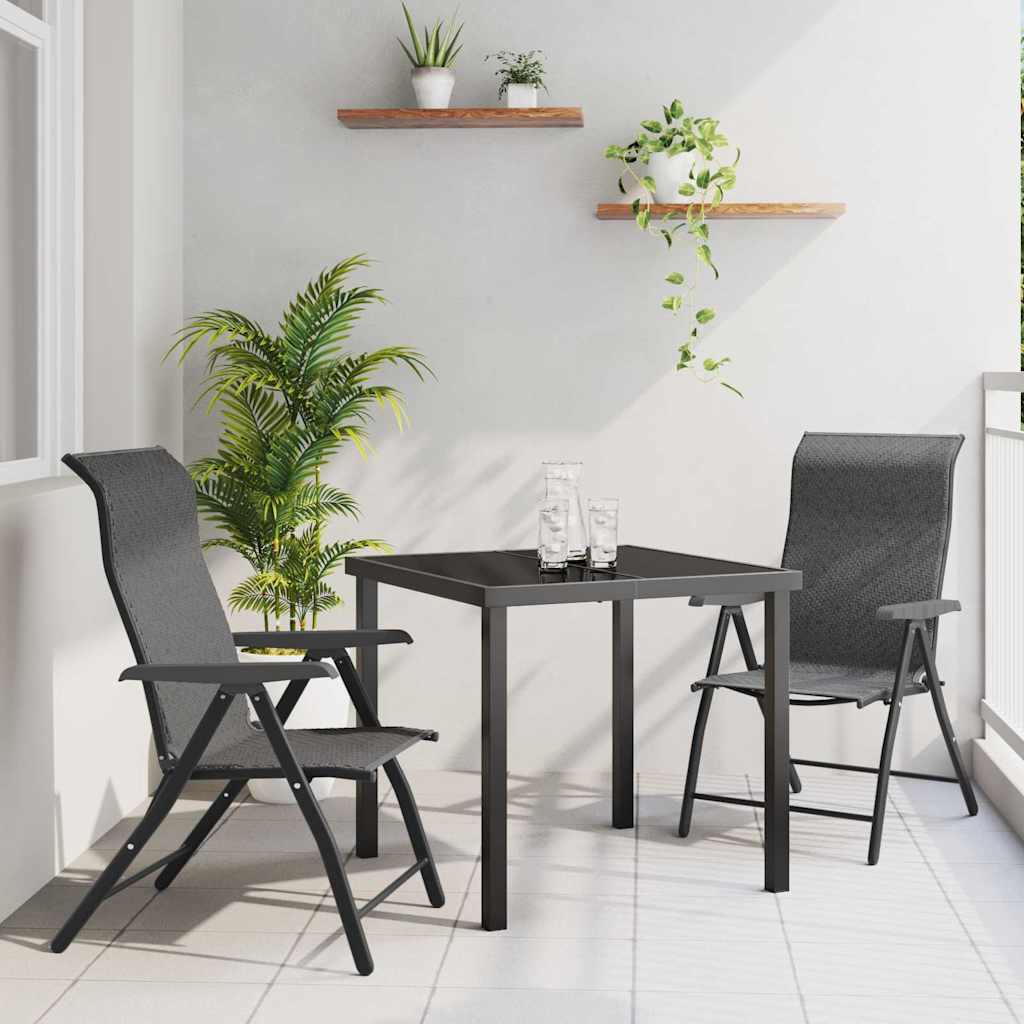 Conjunto de Comedor de Jardín 3 pcs Beige y Negro Ratán