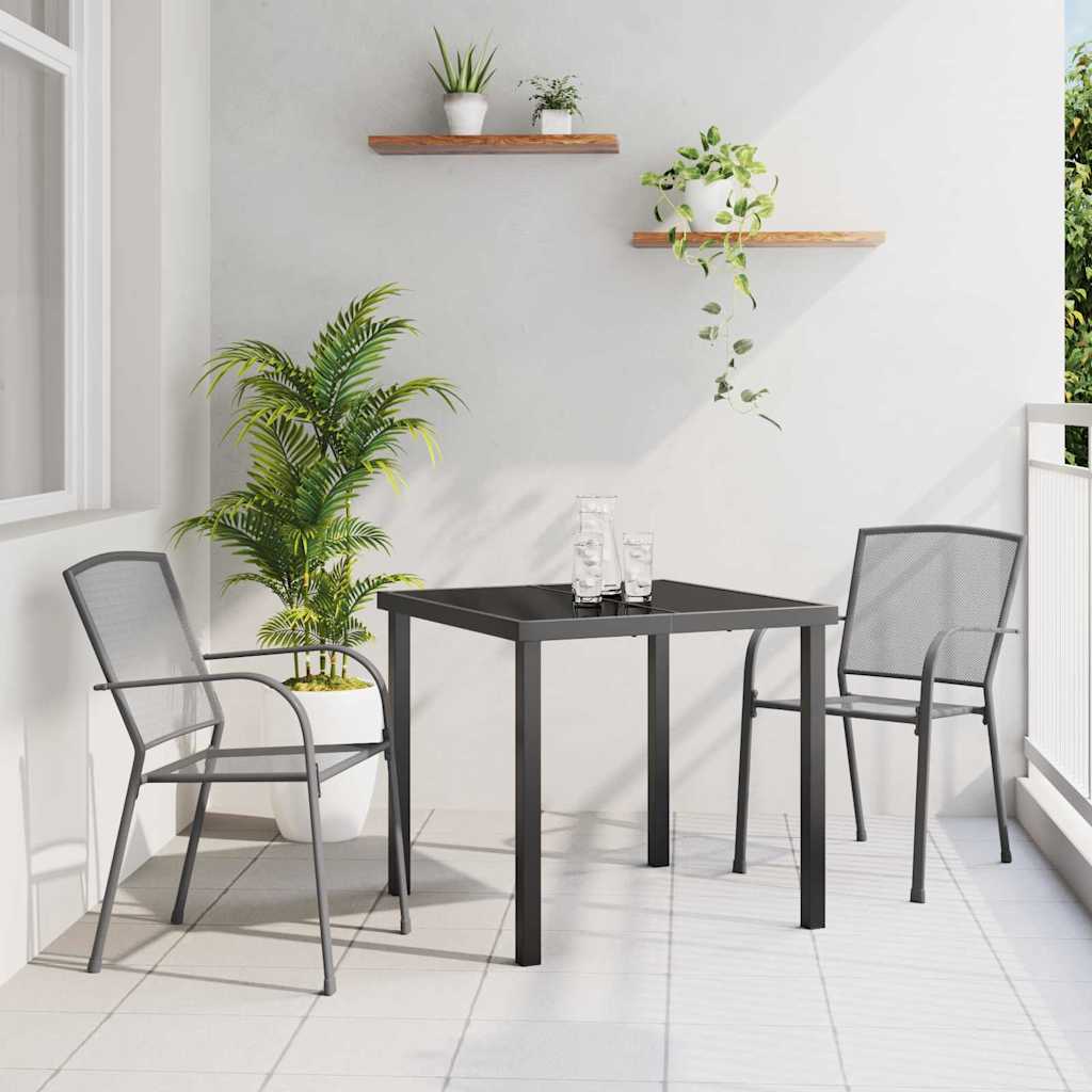Conjunto de Comedor de Jardín 3 pcs Antracita