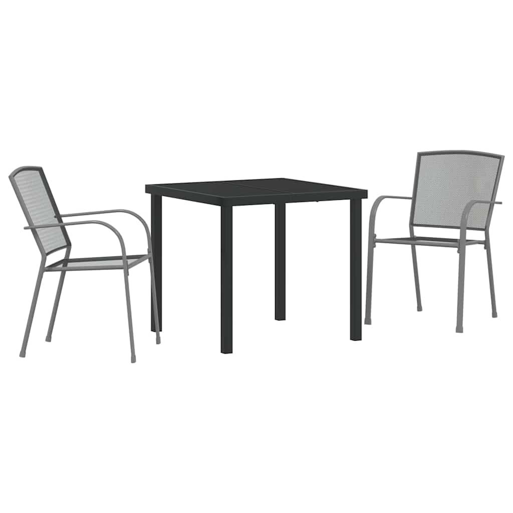 Conjunto de Comedor de Jardín 3 pcs Antracita