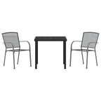 Conjunto de Comedor de Jardín 3 pcs Antracita
