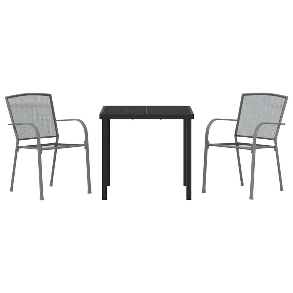 Conjunto de Comedor de Jardín 3 pcs Antracita