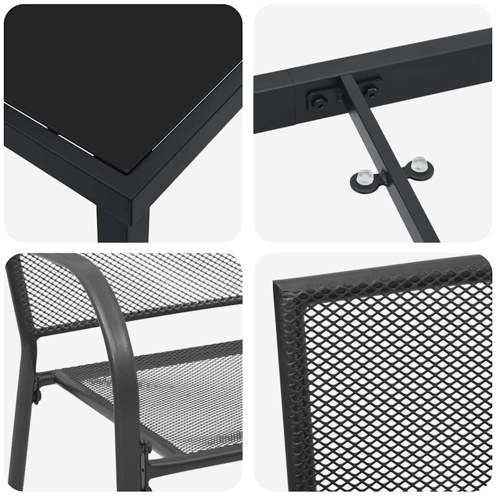 Conjunto de Comedor de Jardín 7 pcs Antracita