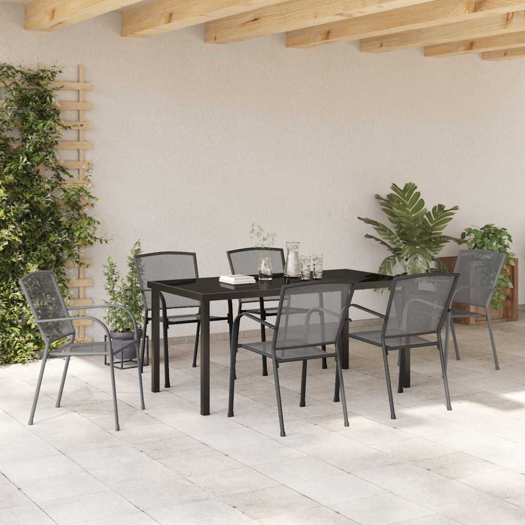 Conjunto de Comedor de Jardín 7 pcs Antracita