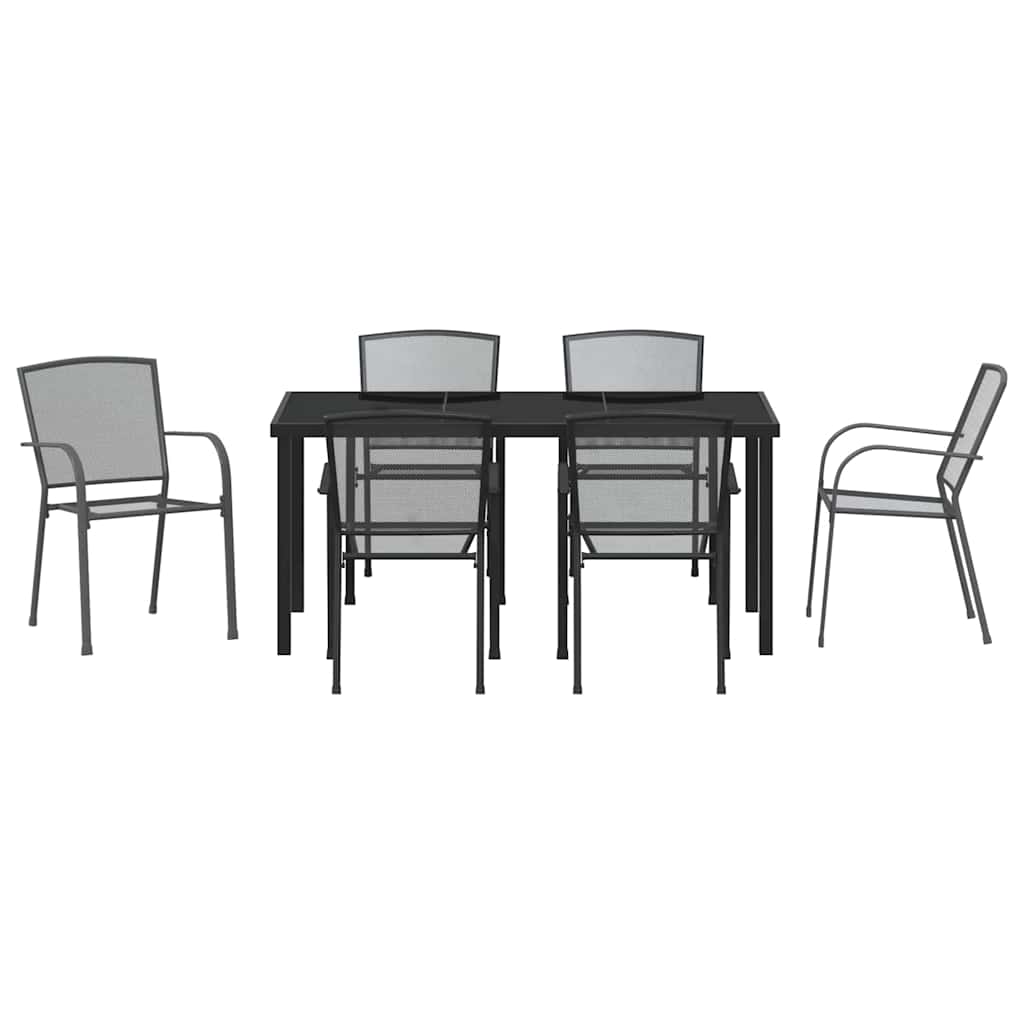 Conjunto de Comedor de Jardín 7 pcs Antracita