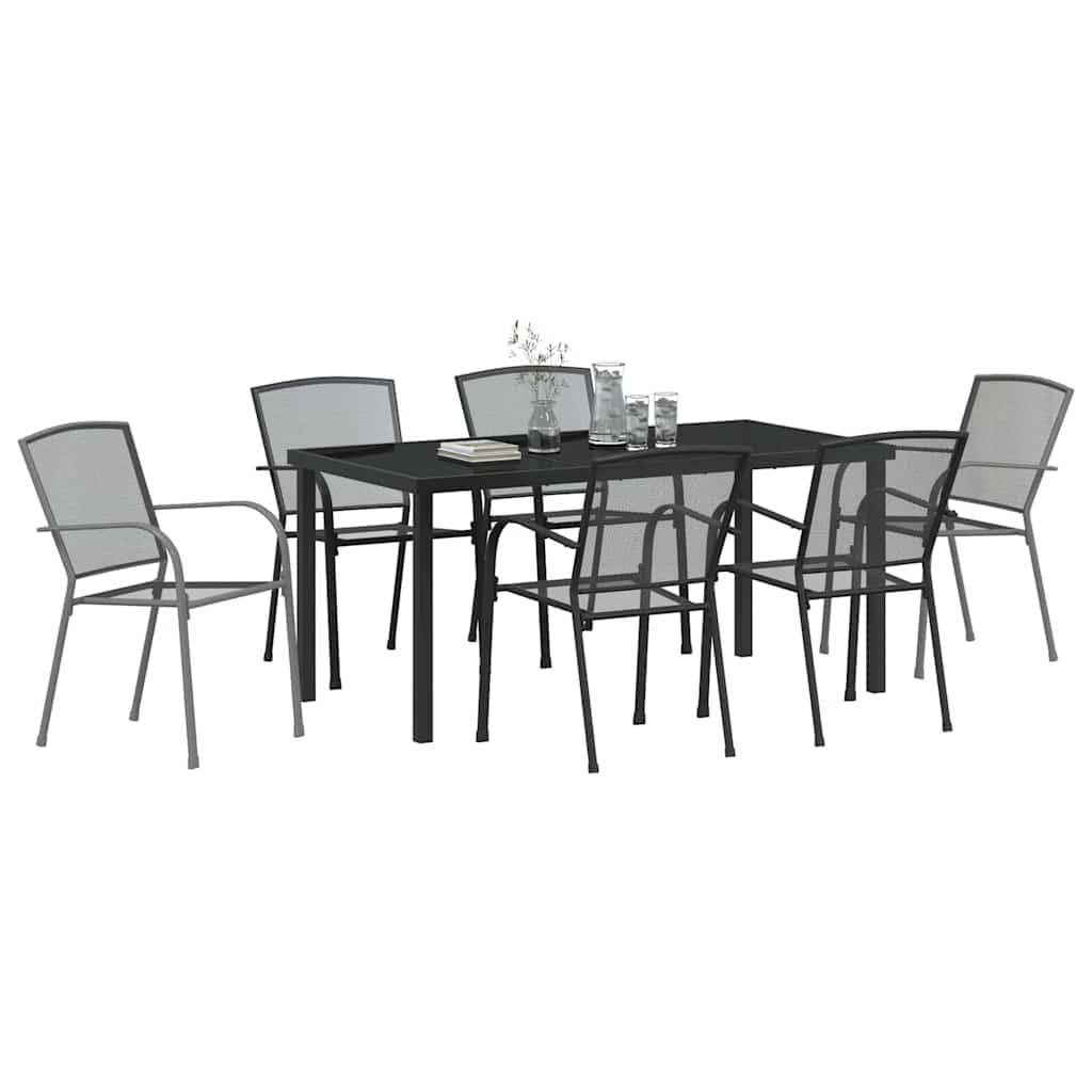 Conjunto de Comedor de Jardín 7 pcs Antracita