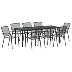 Conjunto de Comedor de Jardín 9 pcs Antracita