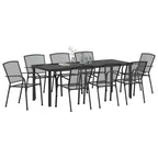 Conjunto de Comedor de Jardín 9 pcs Antracita