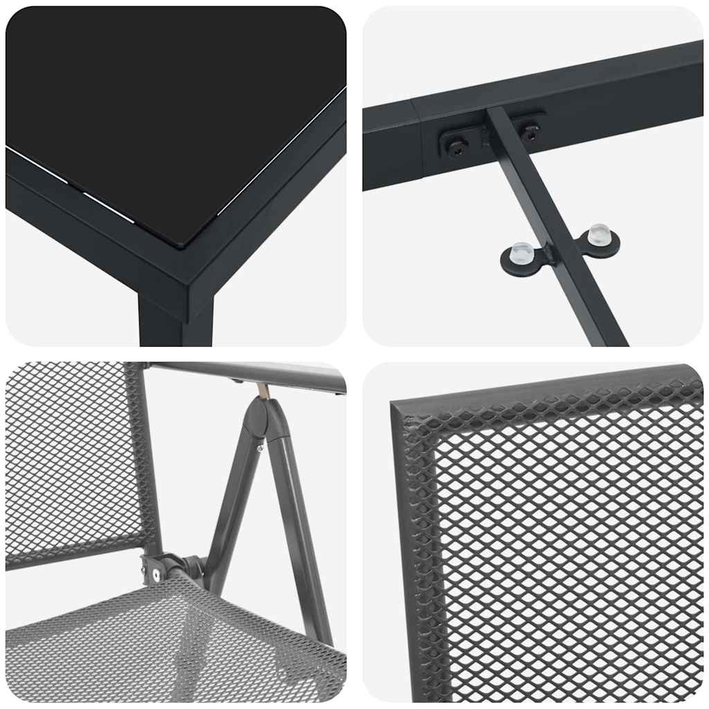 Conjunto de Comedor de Jardín 3 pcs Antracita