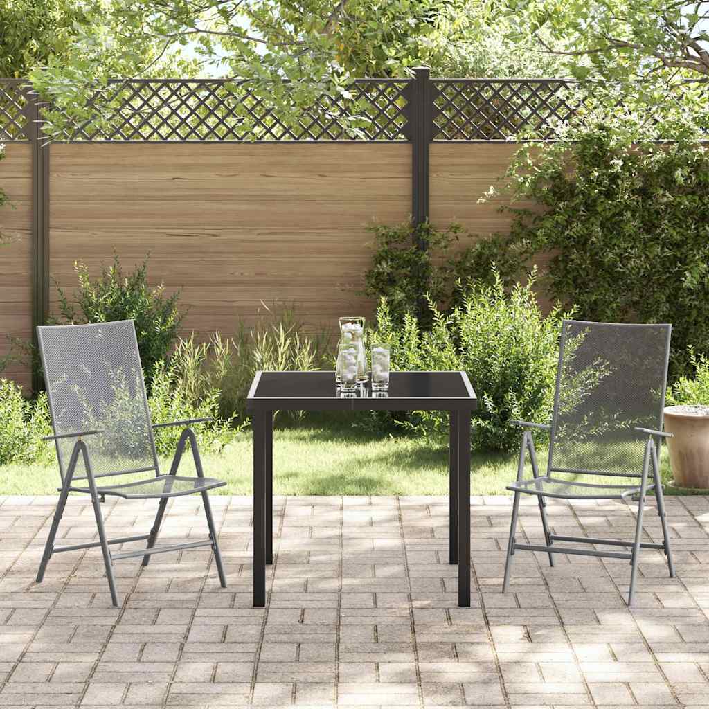 Conjunto de Comedor de Jardín 3 pcs Antracita