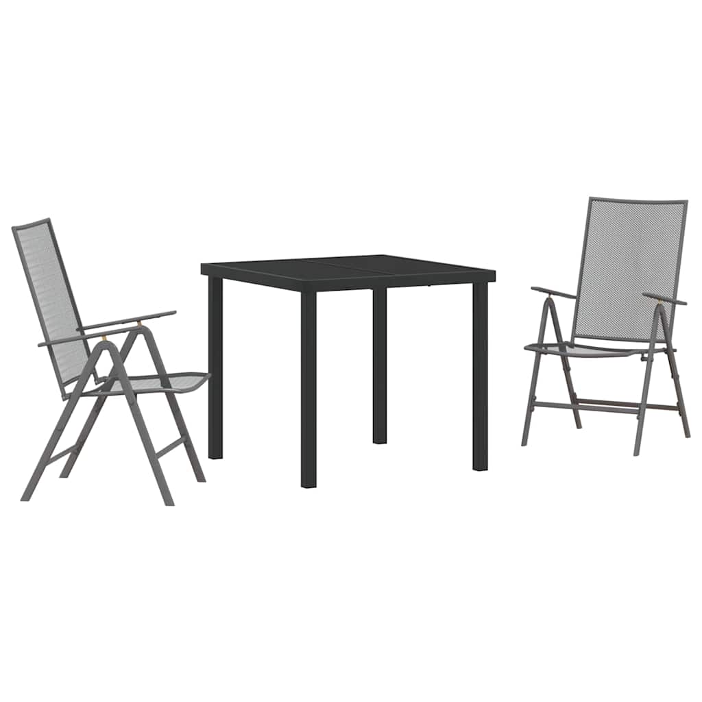 Conjunto de Comedor de Jardín 3 pcs Antracita