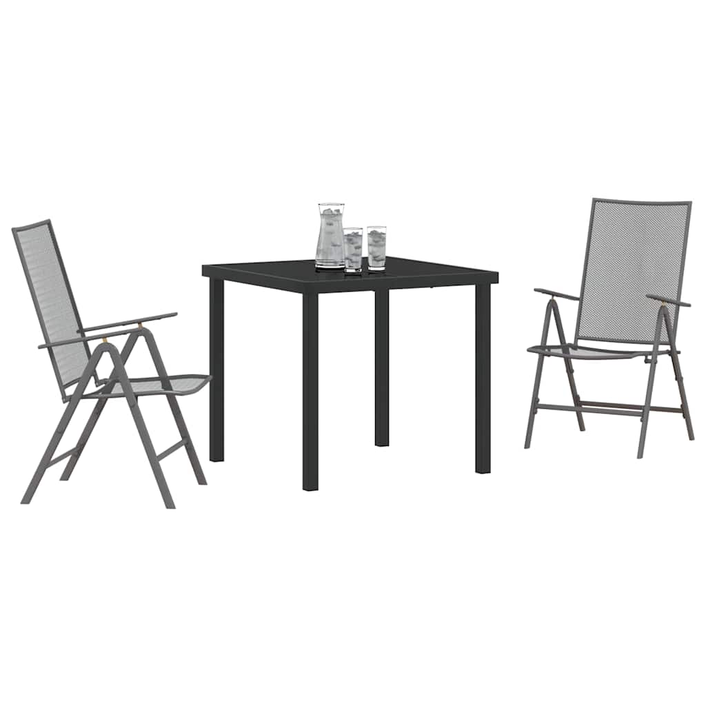 Conjunto de Comedor de Jardín 3 pcs Antracita