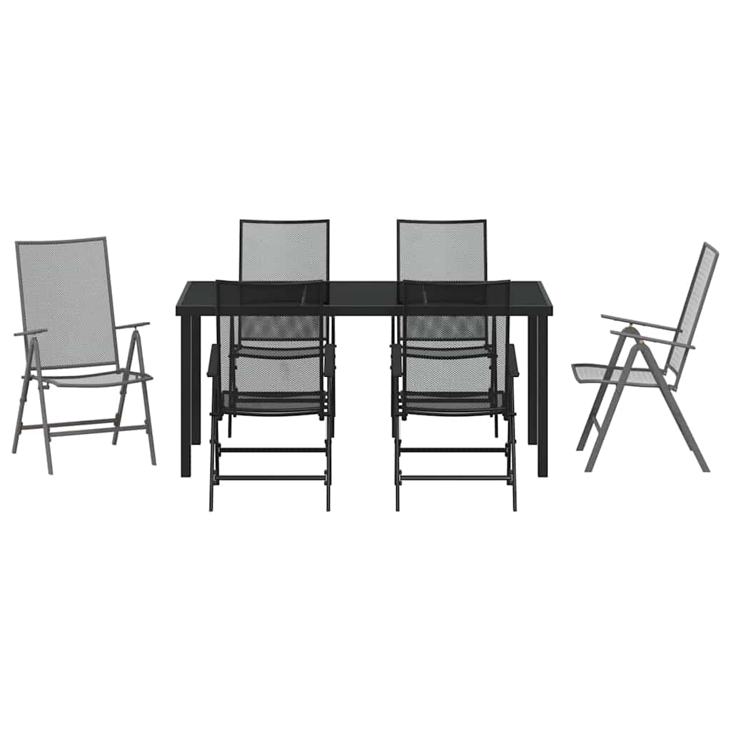 Conjunto de Comedor de Jardín 7 pcs Antracita