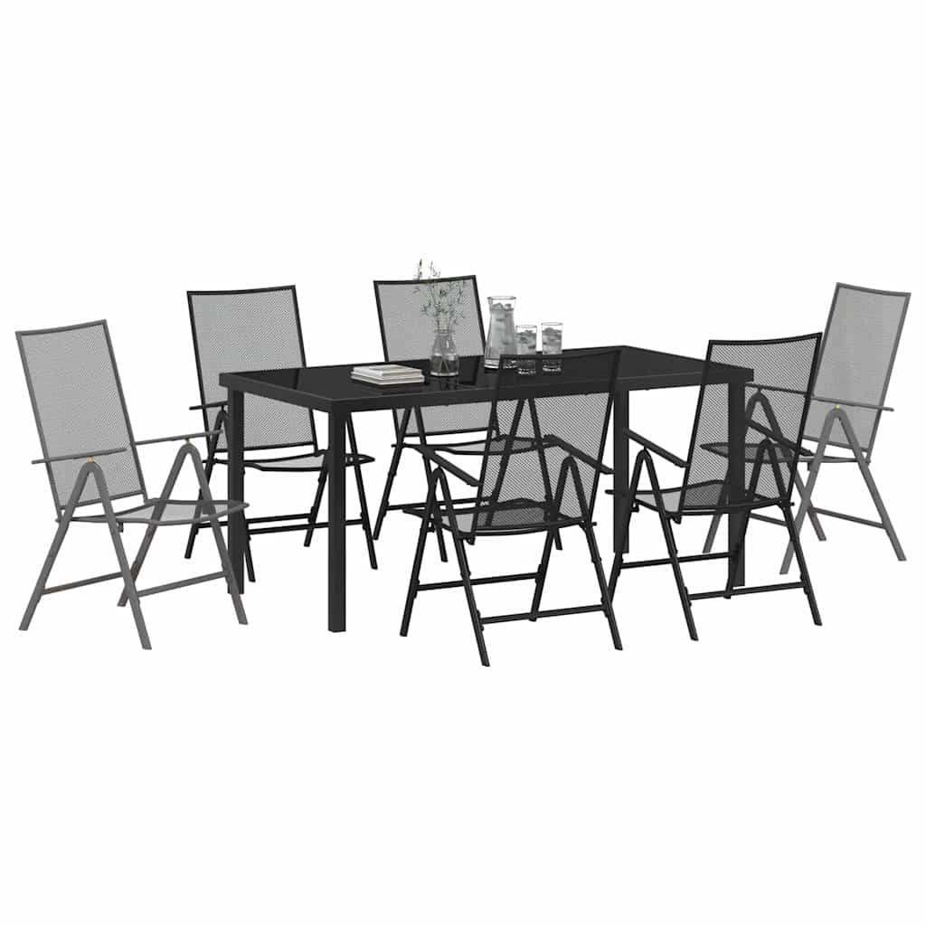 Conjunto de Comedor de Jardín 7 pcs Antracita