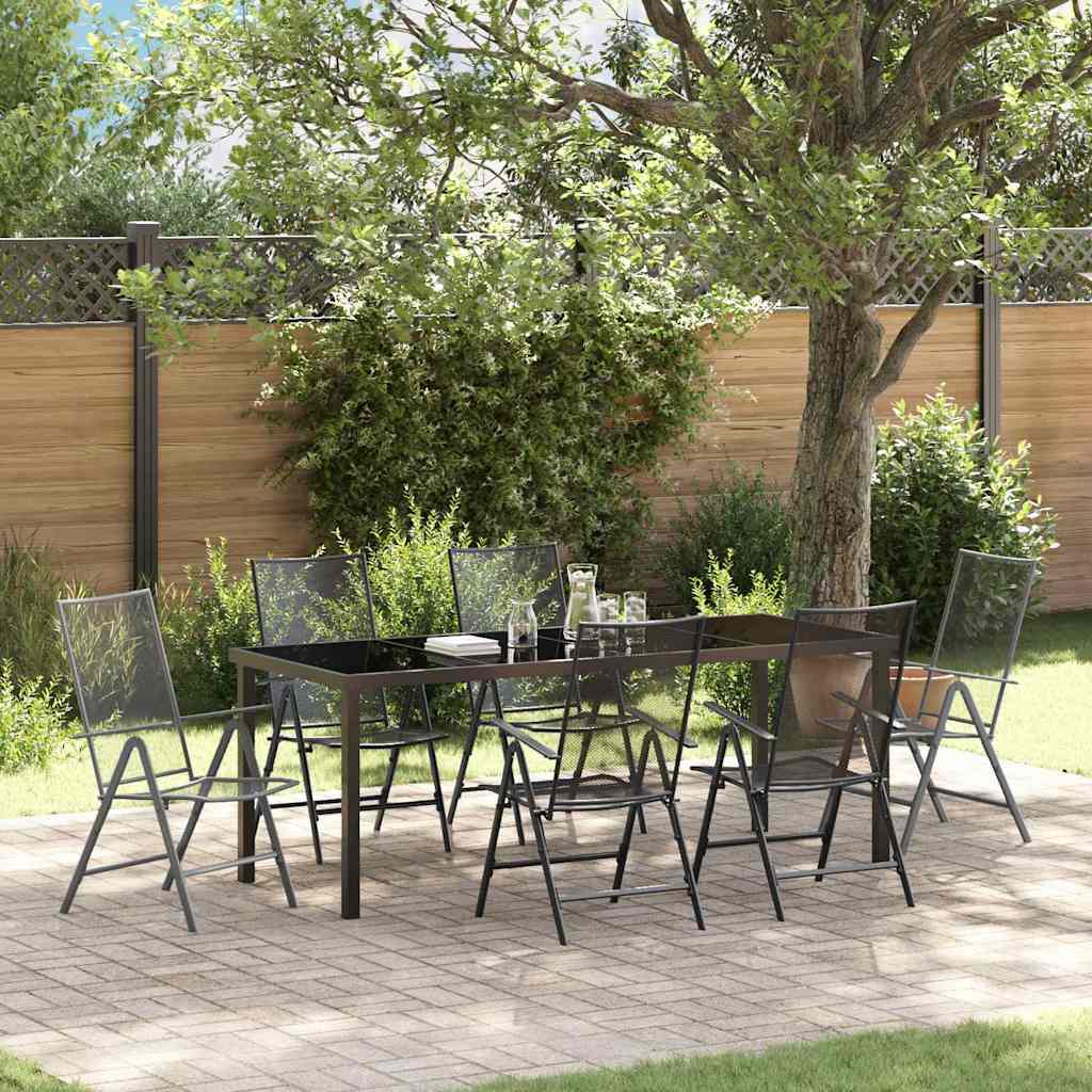 Conjunto de Comedor de Jardín 7 pcs Antracita