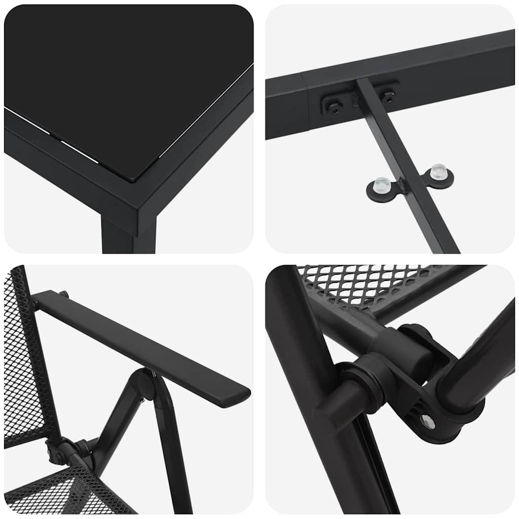 Conjunto de Comedor de Jardín 9 pcs Antracita
