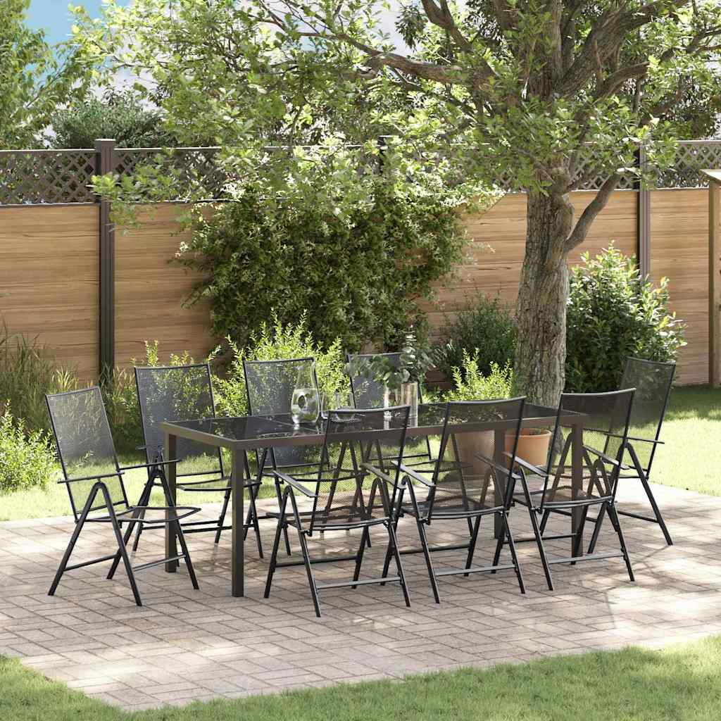 Conjunto de Comedor de Jardín 9 pcs Antracita