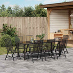 Conjunto de Comedor de Jardín 9 pcs Antracita