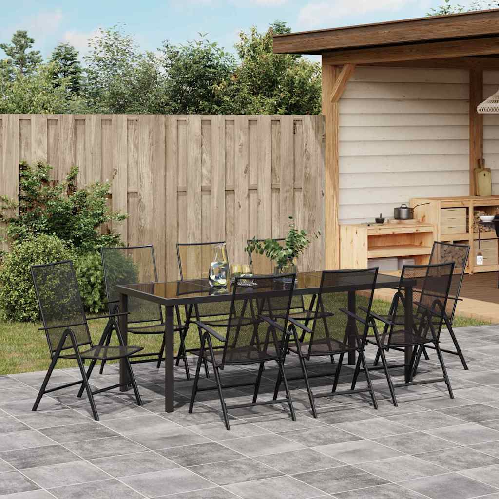 Conjunto de Comedor de Jardín 9 pcs Antracita