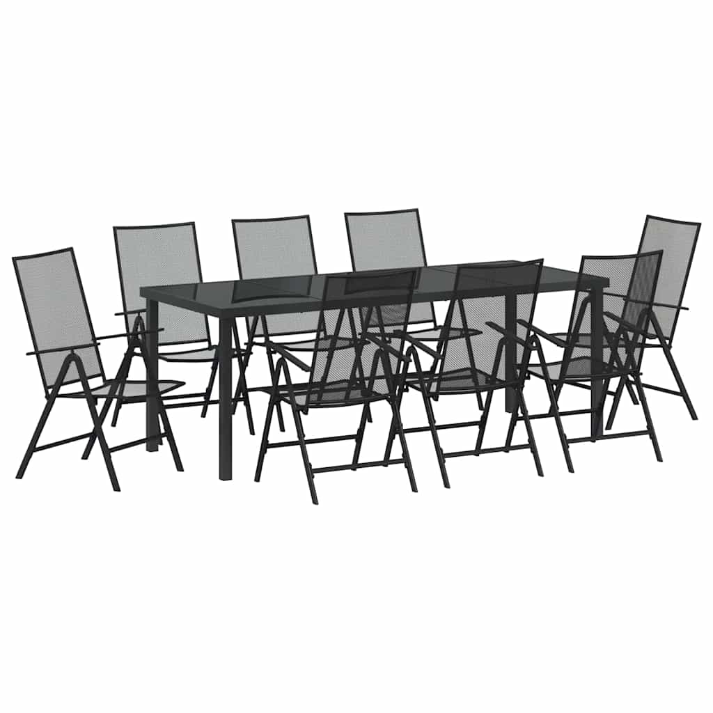 Conjunto de Comedor de Jardín 9 pcs Antracita