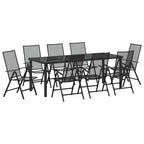 Conjunto de Comedor de Jardín 9 pcs Antracita