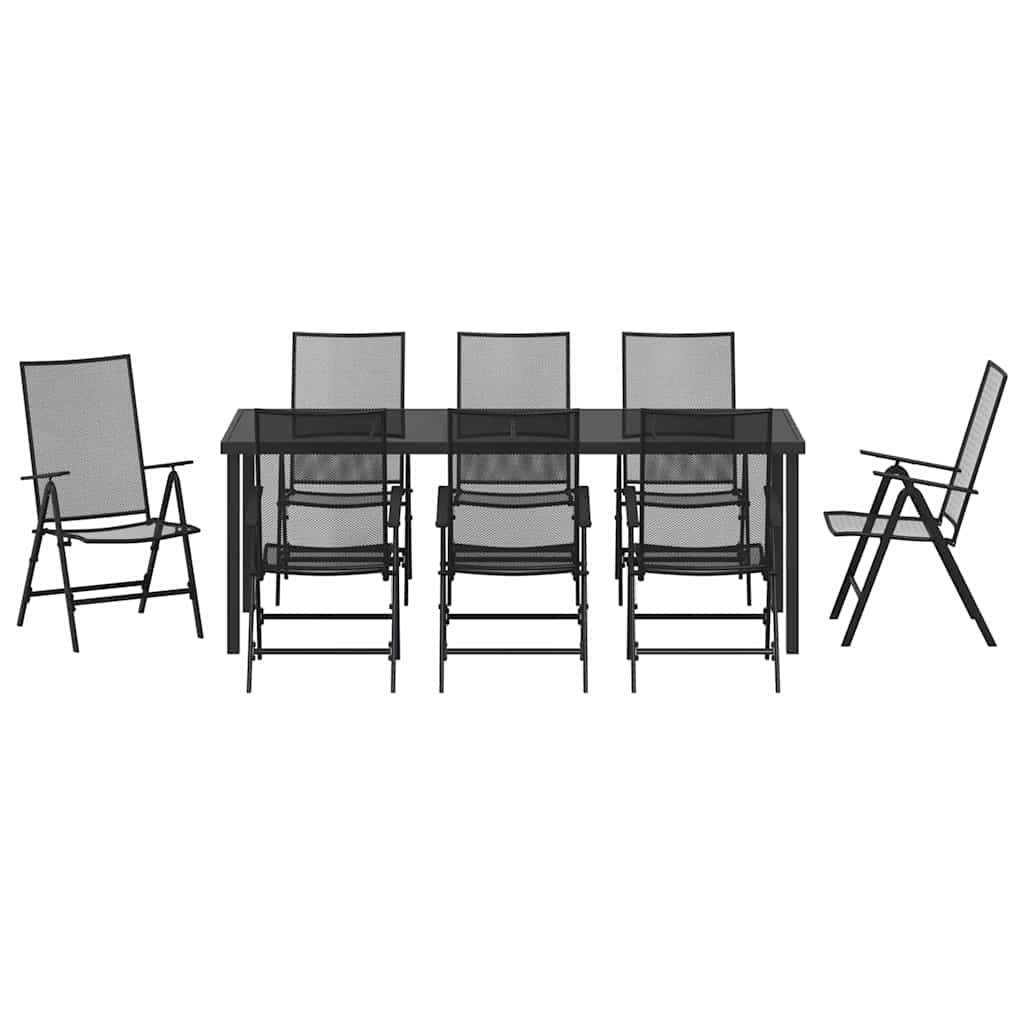 Conjunto de Comedor de Jardín 9 pcs Antracita
