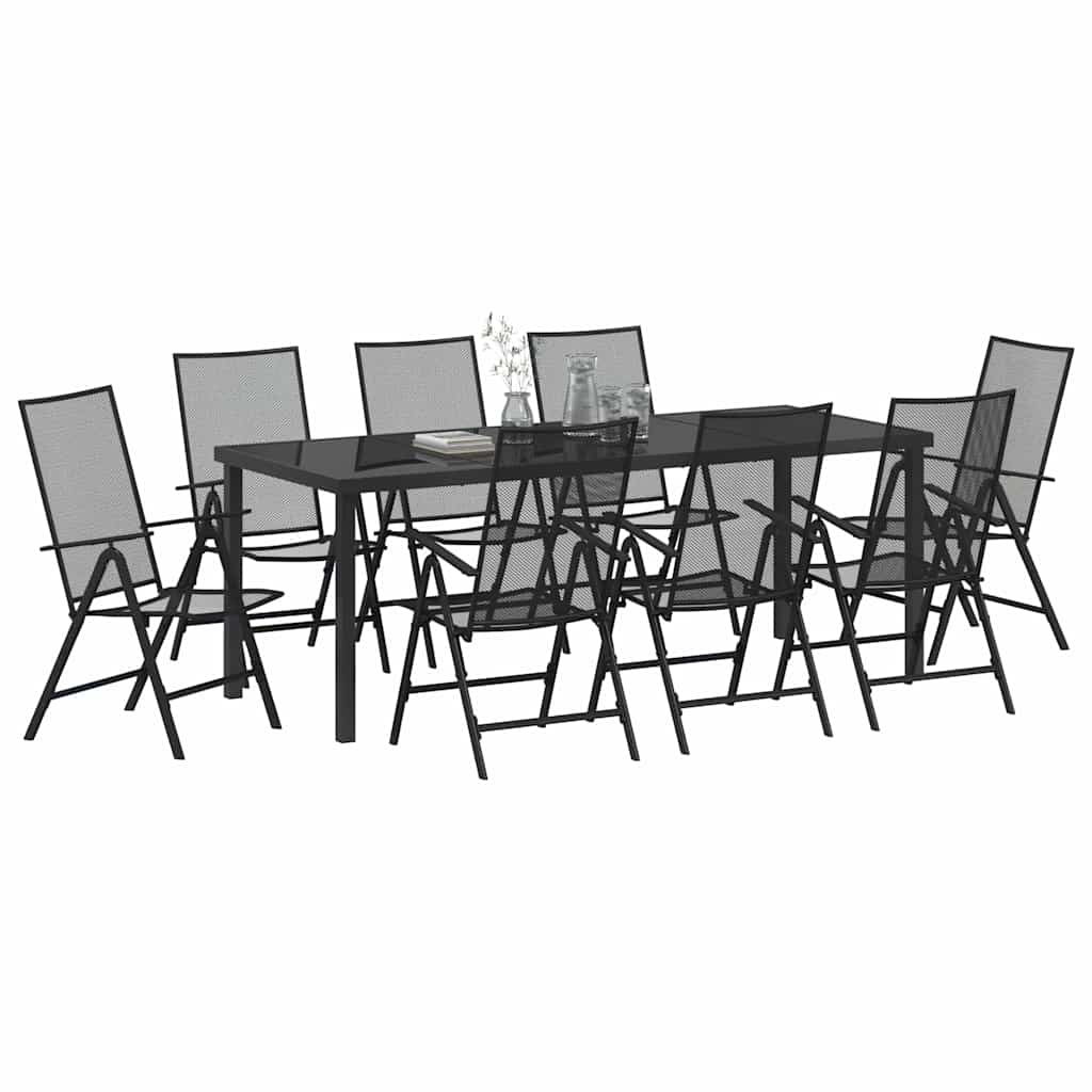 Conjunto de Comedor de Jardín 9 pcs Antracita