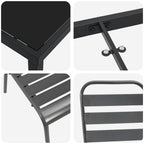 Conjunto de Comedor de Jardín 3 pcs Antracita