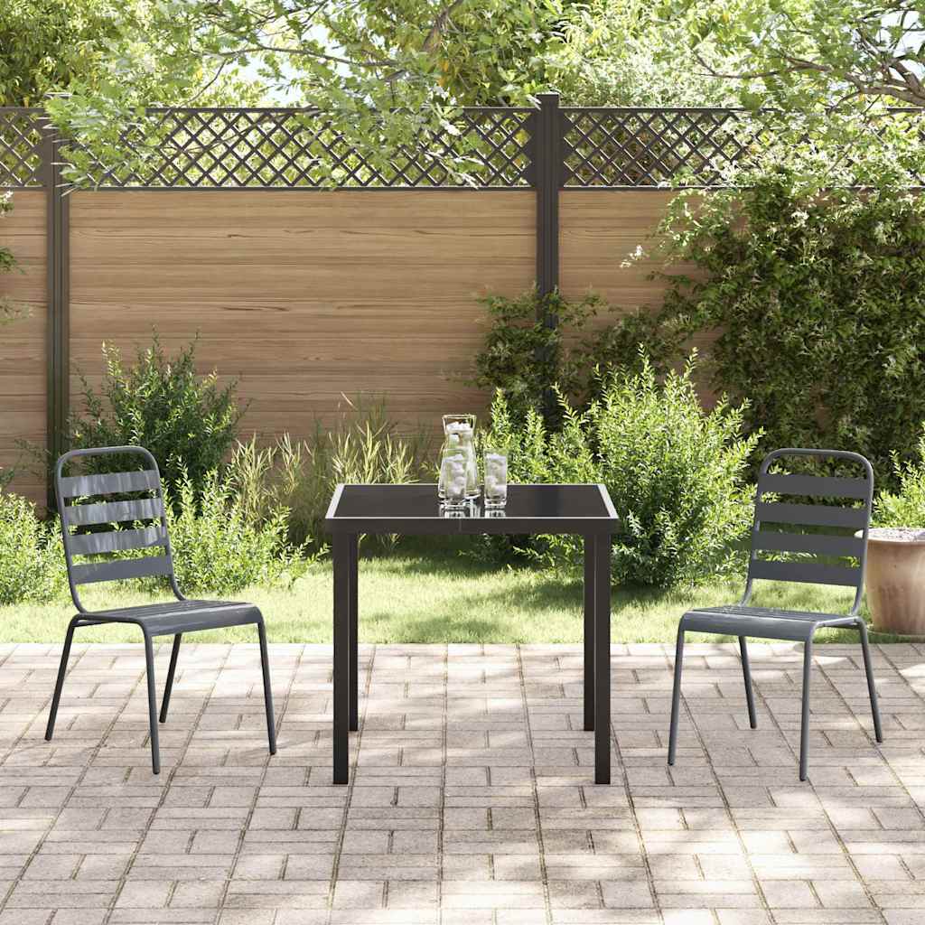 Conjunto de Comedor de Jardín 3 pcs Antracita