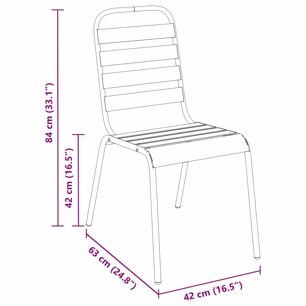 Conjunto de Comedor de Jardín 3 pcs Antracita