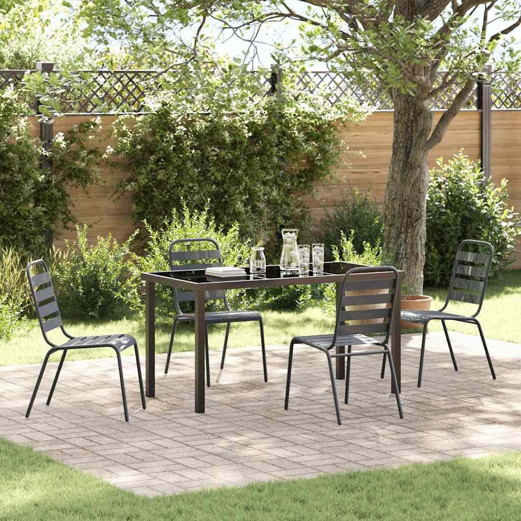 Conjunto de Comedor de Jardín 3 pcs Antracita