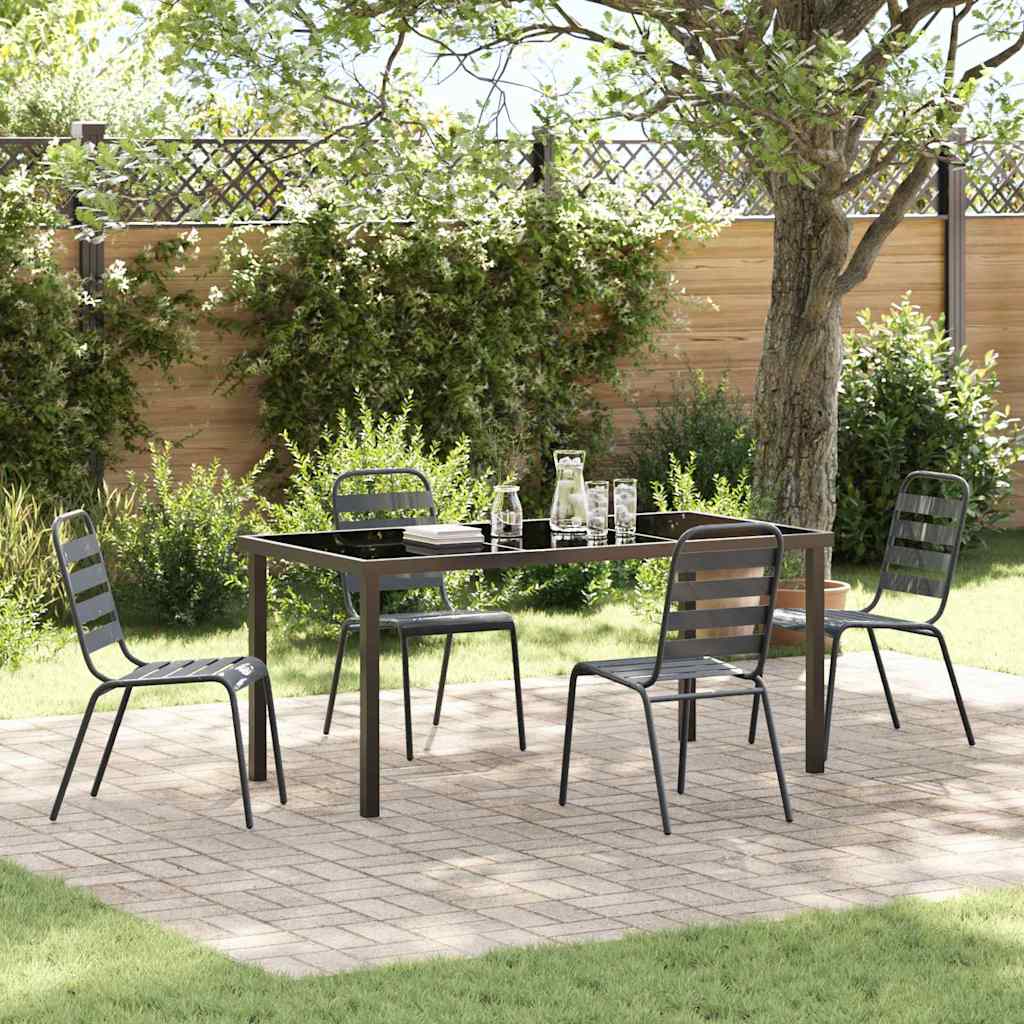 Conjunto de Comedor de Jardín 3 pcs Antracita