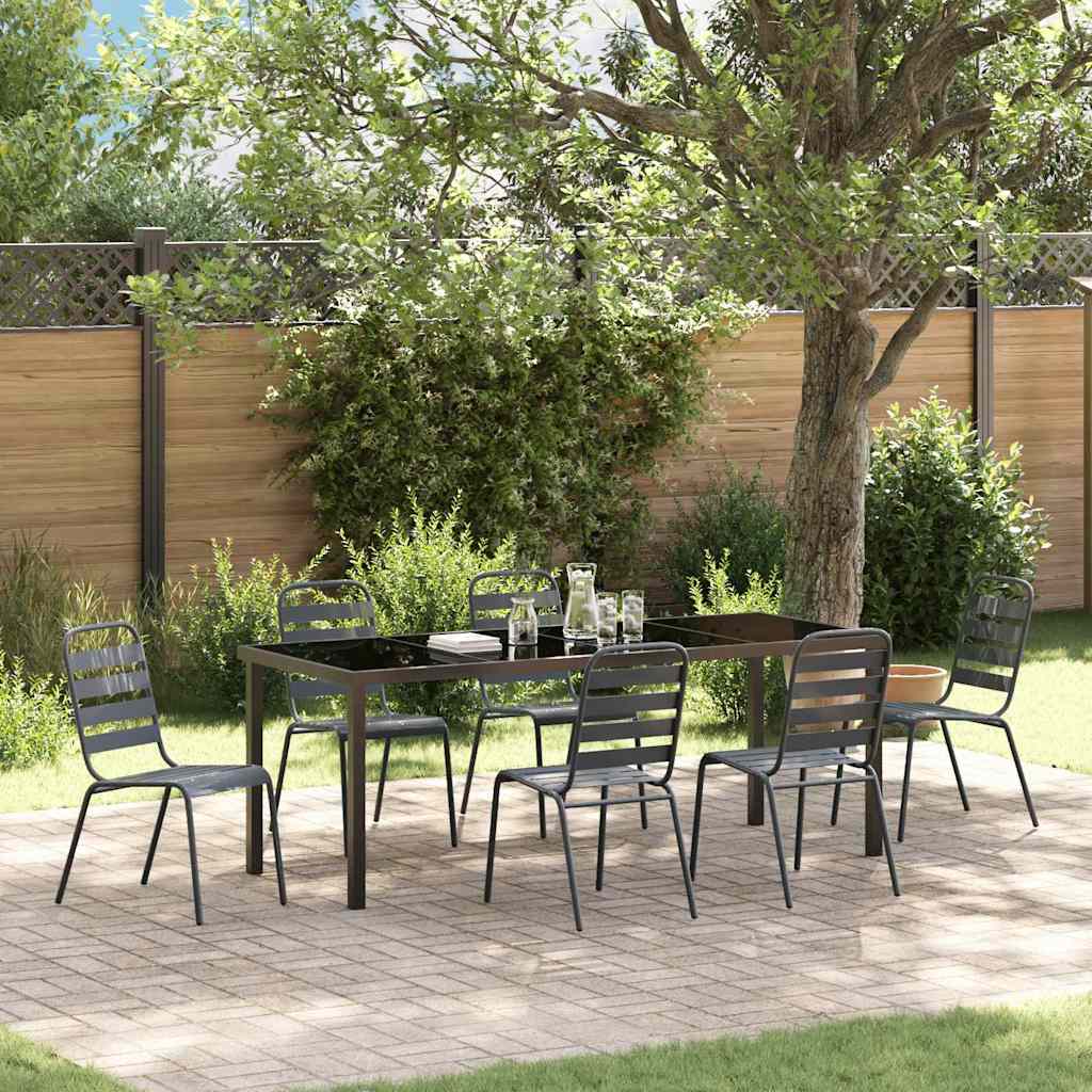Conjunto de Comedor de Jardín 3 pcs Antracita