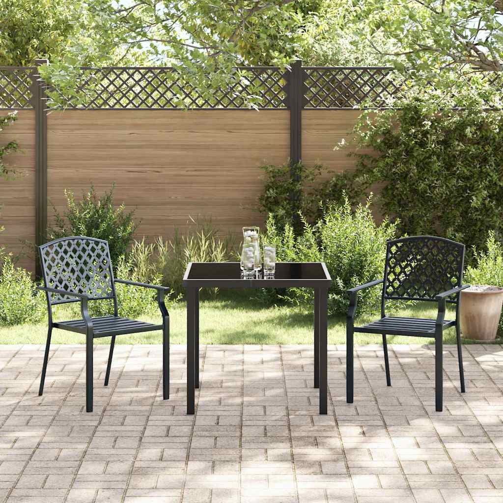 Conjunto de Comedor de Jardín 3 pcs Antracita