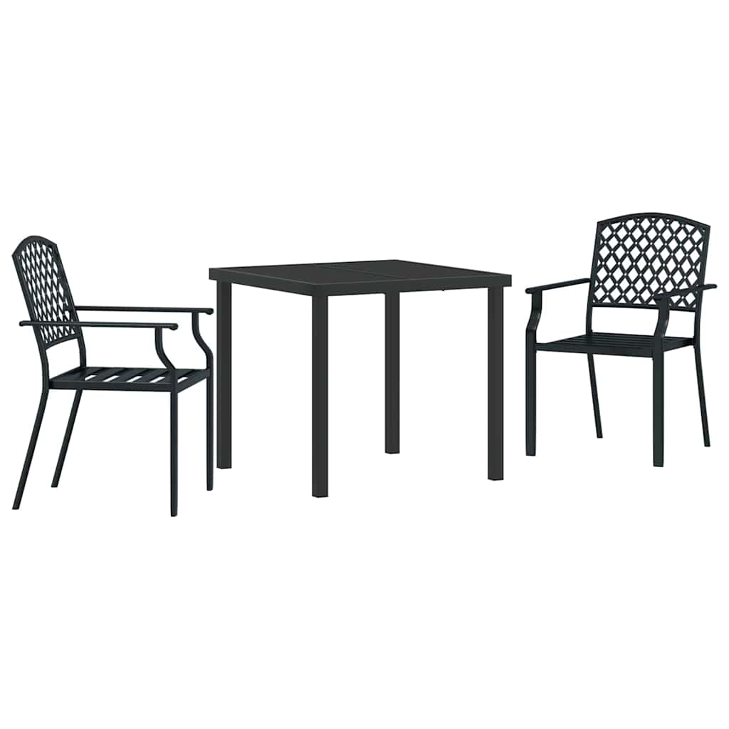 Conjunto de Comedor de Jardín 3 pcs Antracita