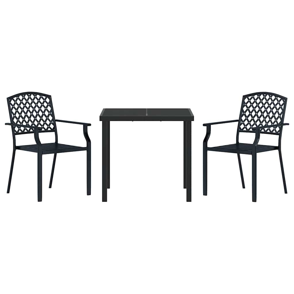 Conjunto de Comedor de Jardín 3 pcs Antracita
