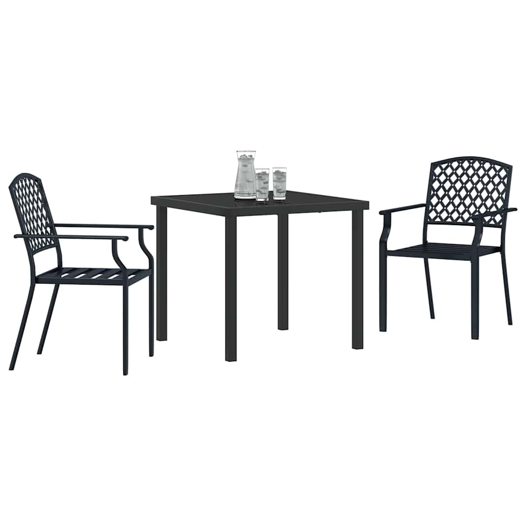 Conjunto de Comedor de Jardín 3 pcs Antracita