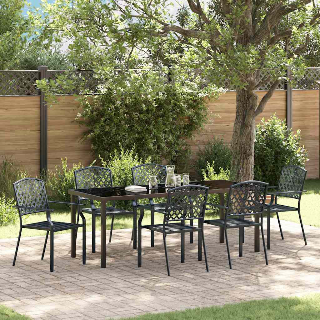 Conjunto de Comedor de Jardín 3 pcs Antracita