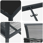 Conjunto de Comedor de Jardín 3 pcs Negro