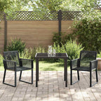 Conjunto de Comedor de Jardín 3 pcs Negro
