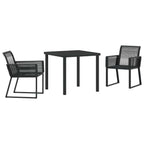 Conjunto de Comedor de Jardín 3 pcs Negro