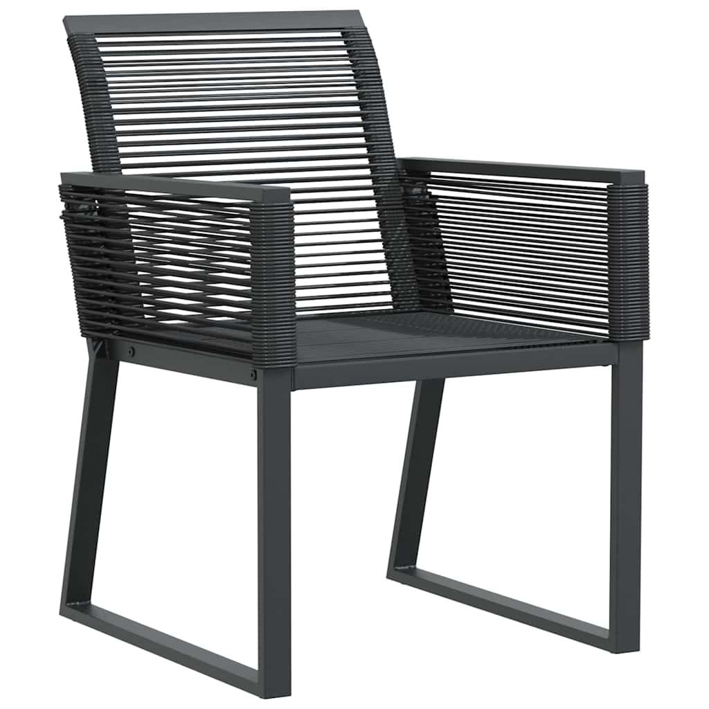 Conjunto de Comedor de Jardín 3 pcs Negro