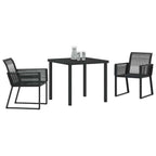 Conjunto de Comedor de Jardín 3 pcs Negro