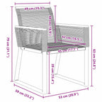 Conjunto de Comedor de Jardín 3 pcs Negro