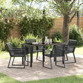 Conjunto de Comedor de Jardín 3 pcs Negro