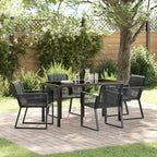 Conjunto de Comedor de Jardín 3 pcs Negro